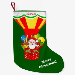 Meia De Natal Pequena Papai noel no balão personalizado