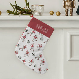 Meia De Natal Pequena Papai Noel Personalizado de Futebol