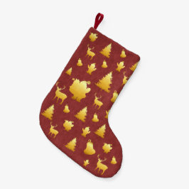 Meia De Natal Pequena Papais noeis de Folha de Ouro Escadas de Natal Ver