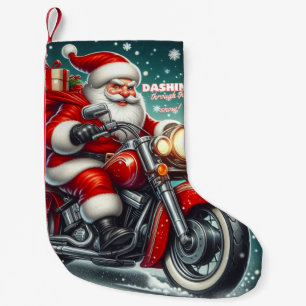 Meia De Natal Pequena Papais noeis de motocicleta