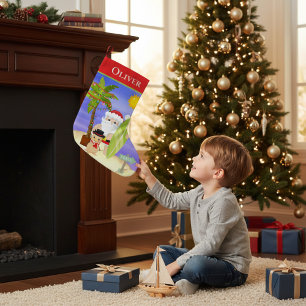 Meia De Natal Pequena Papais noeis De Verão De Natal Personalizados Par
