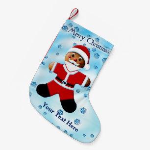 Meia De Natal Pequena Papais noeis Gingerpão - Feliz Natal