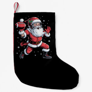 Meia De Natal Pequena Papais noeis jogando futebol americano no Natal