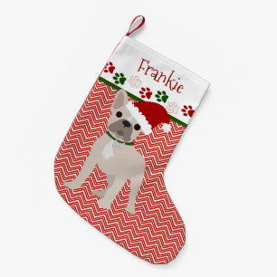 Meia De Natal Pequena Papais noeis Personalizados - Bulldog Francês