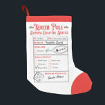Meia De Natal Pequena Papais noeis personalizados de entrega especial do<br><div class="desc">Papais noeis especiais personalizados de entrega do Polo Norte - Pequena reserva de natal</div>