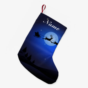 Meia De Natal Pequena Papais noeis Personalizados Nome Personalizado de 