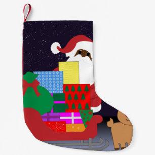 Meia De Natal Pequena papais noeis pretos