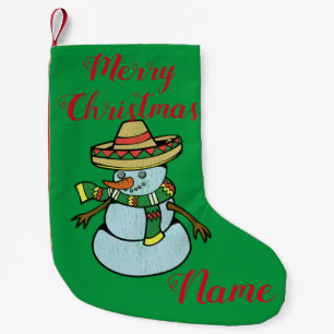Meia De Natal Pequena Papais noeis Sombrero Mexicanos Thunder_Cove