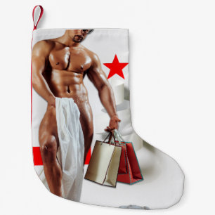 Meia De Natal Pequena Papel branco espiral de Natal da SlipperyJoe's com