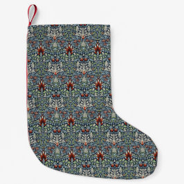 Meia De Natal Pequena Papel de Parede Floral Morris Navy Blue Snakeshead