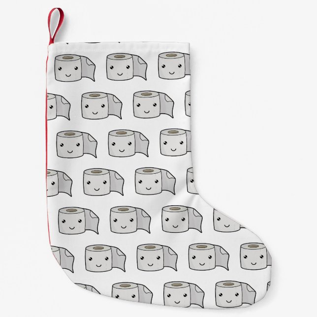 Meia De Natal Pequena Papel Feliz (Frente)