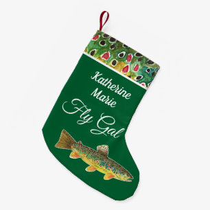 Meia De Natal Pequena Para A Sua Pescaria Marrom