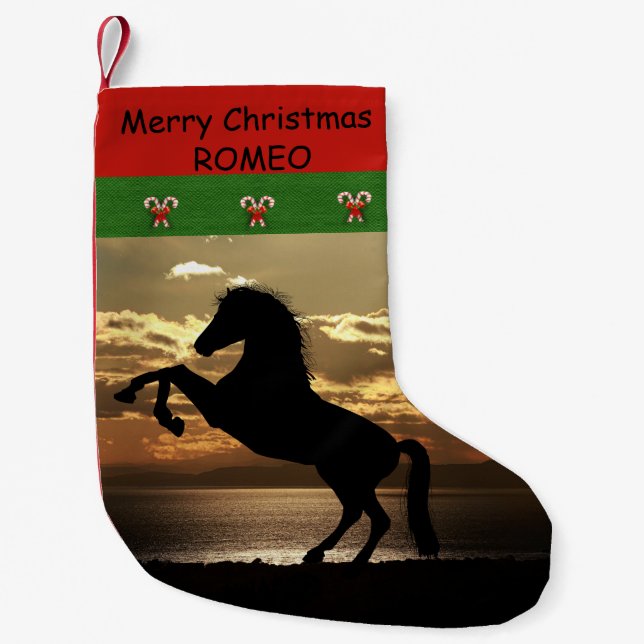 Meia De Natal Pequena Para cavalos e amantes do cavalo (Frente)