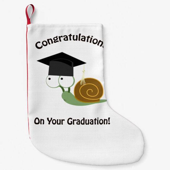 Meia De Natal Pequena Parabéns no Caracol de Graduação (Frente)