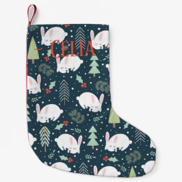 Meia De Natal Pequena Parada de Natal - Coelhinhos de Natal dormindo