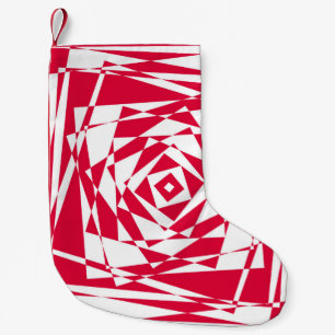 Meia De Natal Pequena Parada de Natal com Ilusões de Abstrato Branco e V