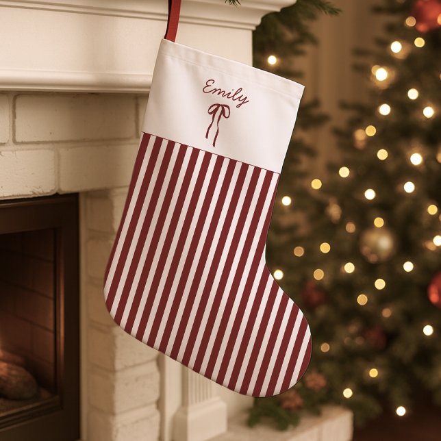 Meia De Natal Pequena Parada de Natal com Strike Vermelho com Arco (Criador carregado)