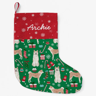 Meia De Natal Pequena Parada de Natal do Cão Akita