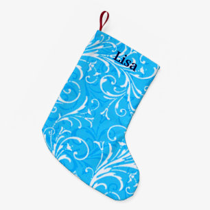 Meia De Natal Pequena Parada de Natal Ornamental Azul Personalizada