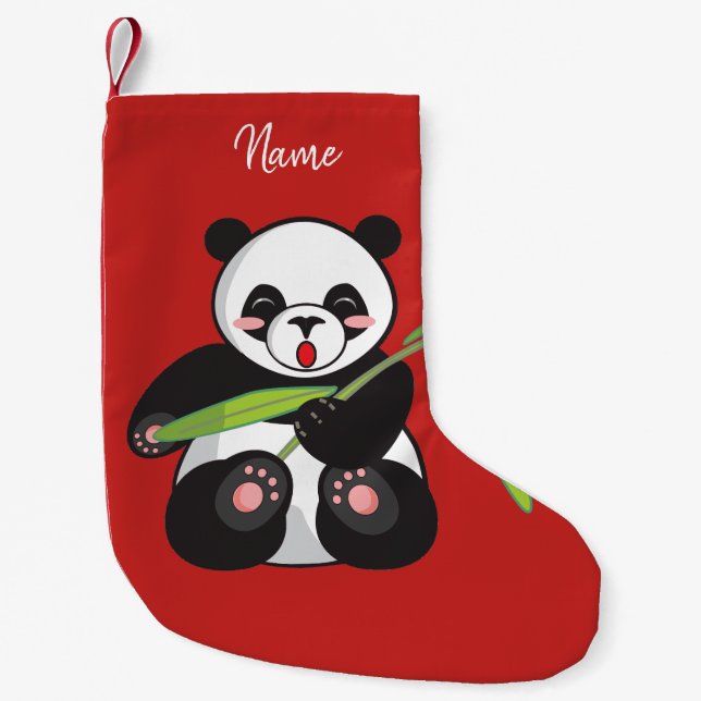 Meia De Natal Pequena Parada de Natal. Panda. (Frente)