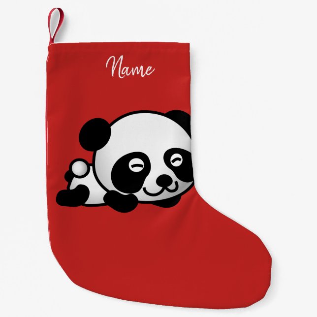 Meia De Natal Pequena Parada de Natal. Panda. (Frente)