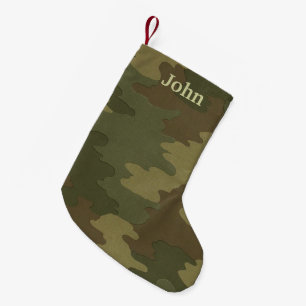 Meia De Natal Pequena Parada de Natal Personalizada da Camuflagem Escura