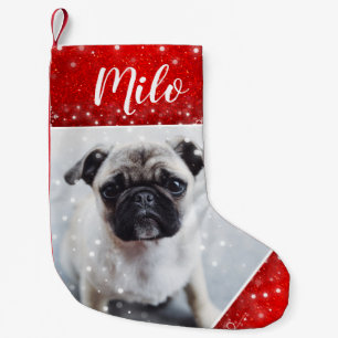 Meia De Natal Pequena Parada de Natal Personalizada de Foto Pet