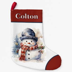 Meia De Natal Pequena Parada de Natal Personalizada do Snowman