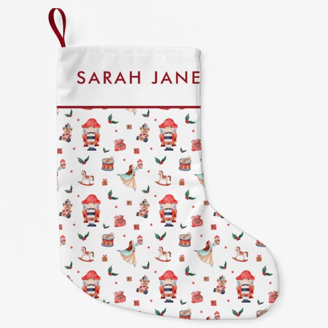 Meia De Natal Pequena Parada de Nozes de Natal (Frente)