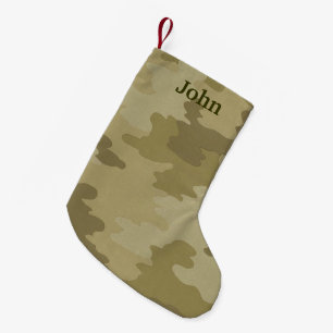 Meia De Natal Pequena Paragem de Natal da Camuflagem Light Personalizada