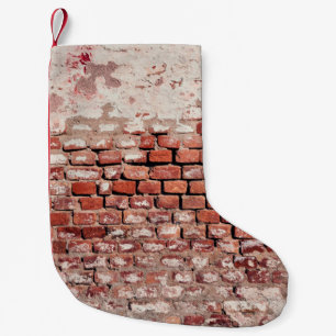Meia De Natal Pequena Parede de tijolos