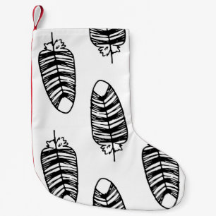Meia De Natal Pequena Pássaro striped feather. Padrão sem costura