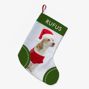 Meia De Natal Pequena Pata De Cão Que Pensava Foto De Natal Personalizad