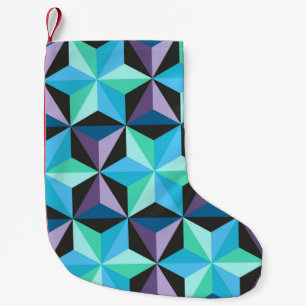 Meia De Natal Pequena Patches Geométricas de Estrelas Abstrato