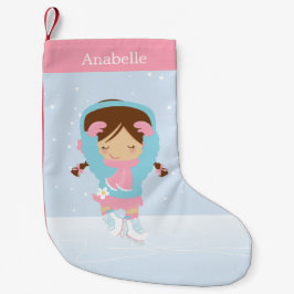 Meia De Natal Pequena Patinador de Pequenas Faixas Personalizado