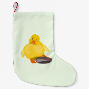 Meia De Natal Pequena Pato Amarelo Pequeno