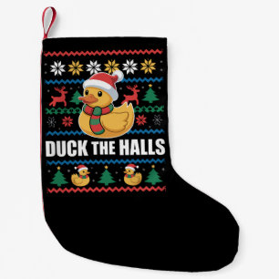 Meia De Natal Pequena Pato O Halls Natal Feio Divertido Papai Noel