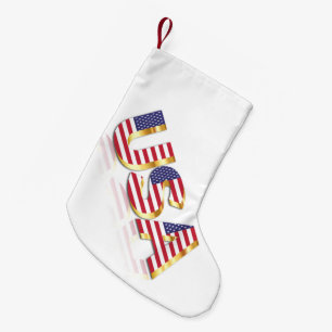 Meia De Natal Pequena Patriotic USA Flag Christmas Stocks