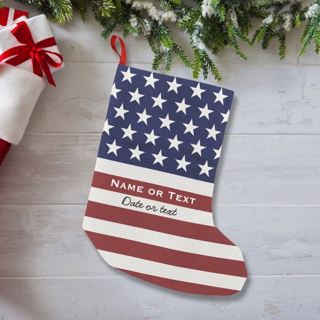 Meia De Natal Pequena Patriótico Patriótico Americano Bandeira Americano (Criador carregado)