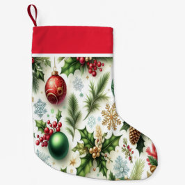 Meia De Natal Pequena Patterned Design Christmas Stocking