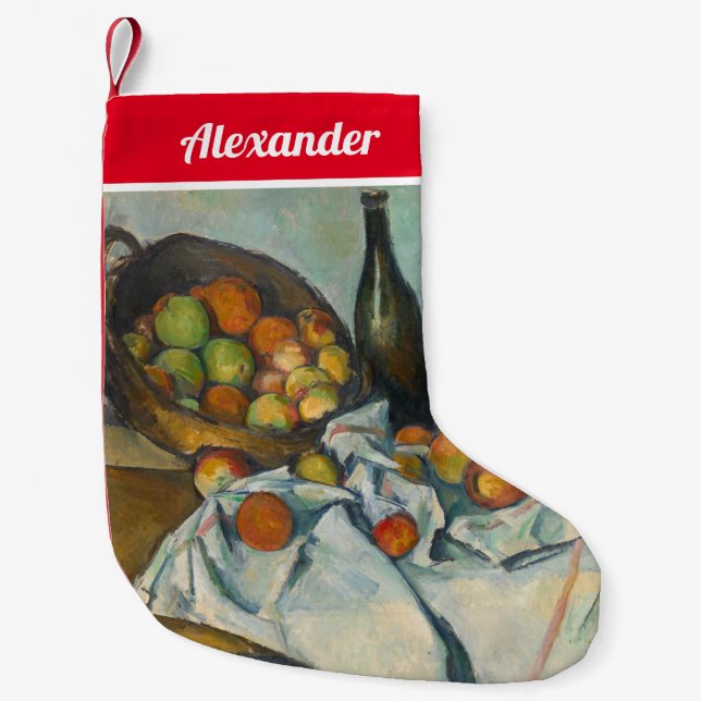 Meia De Natal Pequena Paul Cezanne - A Cesta das Maçãs (Frente)