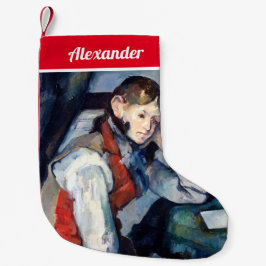 Meia De Natal Pequena Paul Cezanne - Menino no Colete Vermelho