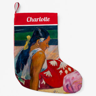 Meia De Natal Pequena Paul Gauguin - Mulheres taitianas na praia