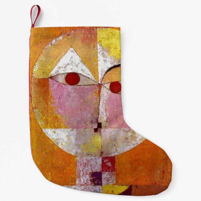 Meia De Natal Pequena Paul Klee Senecio Painting (Frente)