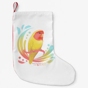 Meia De Natal Pequena Peach Faced Lutino Lovebird