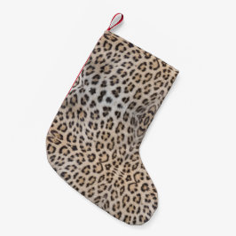 Meia De Natal Pequena pele de na moda-leopardo com pele de animais com p