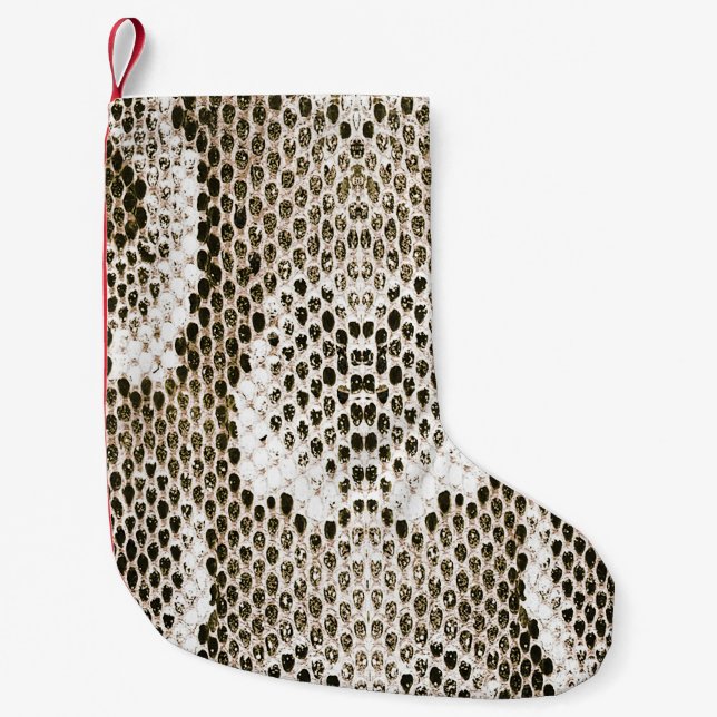 Meia De Natal Pequena Pele Python: Design de padrão animal (Frente)