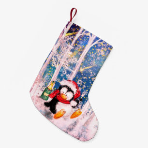 Meia De Natal Pequena Penguin Christmas Stocks