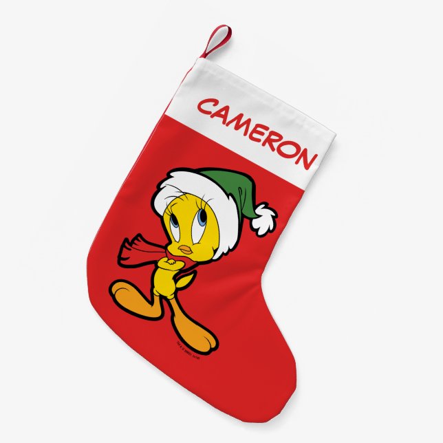 Meia De Natal Pequena Pensamentos de Natal TWEETY™ (Frente (Pendurada))