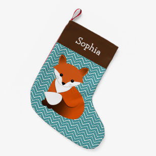 Meia De Natal Pequena Pequena Raposa Personalizada